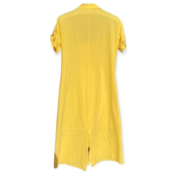 Miss look Yellow Midi Light dress Size L - Picture 3 of 11